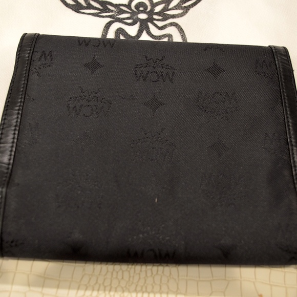 MCM Visetos Mini Flap Chain Crossbody Black Canvas Leather Bag. (Pre-Loved). - Picture 3 of 10